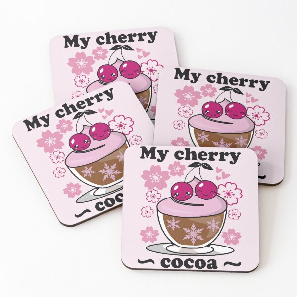 Item preview, My Cherry Cocoa Cute Hot Cocoa w/ Cherries on Top - Pink designed and sold by PearlMoonGrapes.
