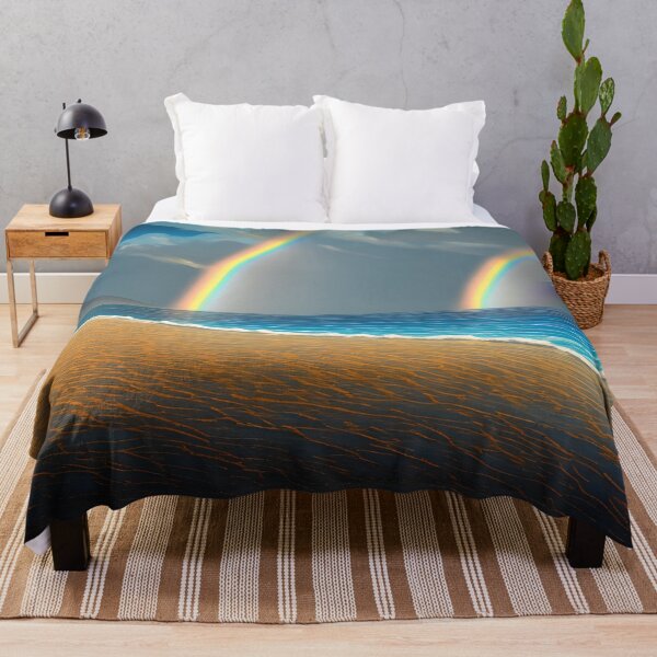Item preview, Serene Beach and Beautiful Double Rainbows Design designed and sold by Rell1970.