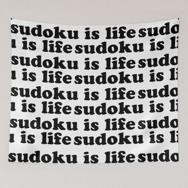Item preview, Sudoku is Life | Black Tiled Font 1 designed and sold by beanibooi.