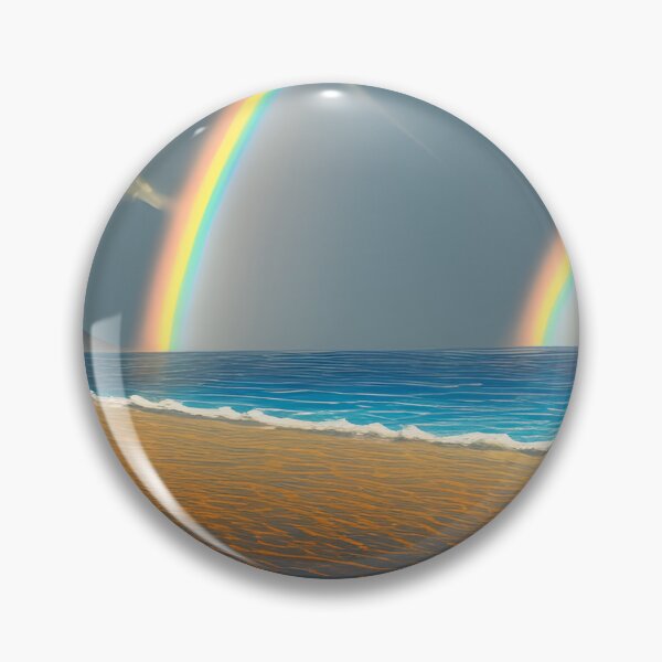 Item preview, Serene Beach and Beautiful Double Rainbows Design designed and sold by Rell1970.