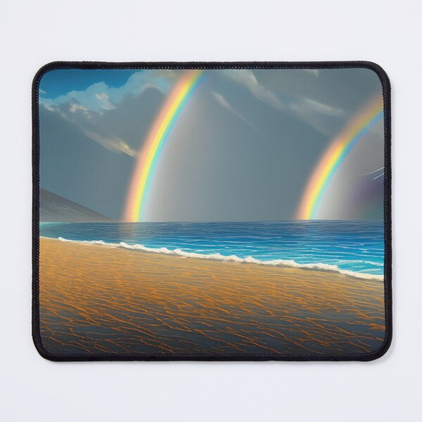 Item preview, Serene Beach and Beautiful Double Rainbows Design designed and sold by Rell1970.