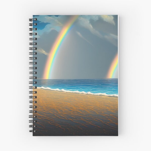 Item preview, Serene Beach and Beautiful Double Rainbows Design designed and sold by Rell1970.