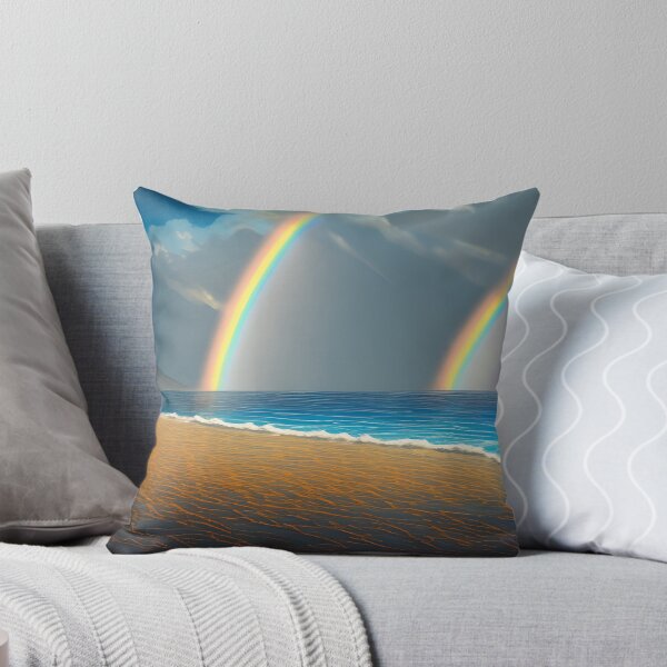 Item preview, Serene Beach and Beautiful Double Rainbows Design designed and sold by Rell1970.