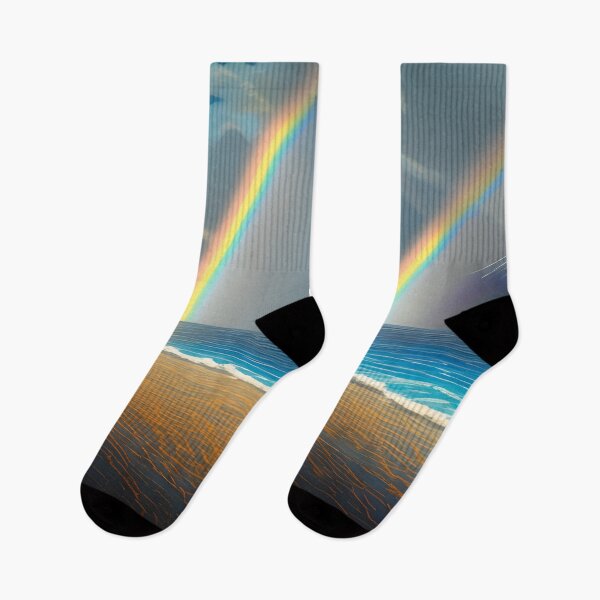 Item preview, Serene Beach and Beautiful Double Rainbows Design designed and sold by Rell1970.