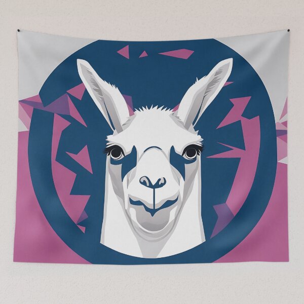 Aperçu de l'œuvre Llama logo, geometric, vector, symmetrical, minimalism créée et vendue par DrawItOnce.