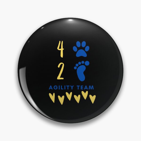 Item preview, Agility team 4 legs and 2 feet with hearts in blue and yellow designed and sold by PausePapote.