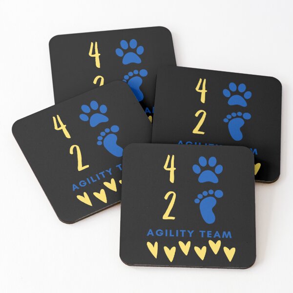 Item preview, Agility team 4 legs and 2 feet with hearts in blue and yellow designed and sold by PausePapote.
