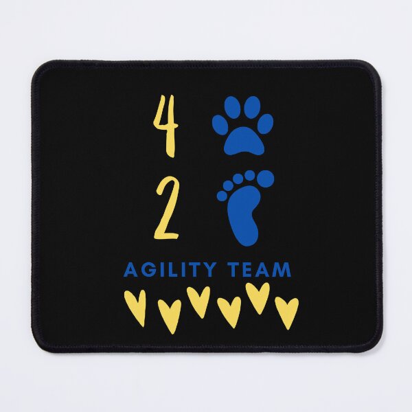 Item preview, Agility team 4 legs and 2 feet with hearts in blue and yellow designed and sold by PausePapote.