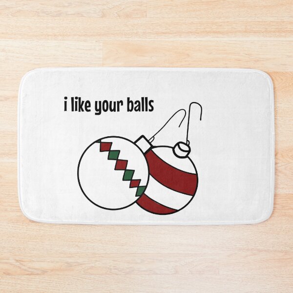 Artikelvorschau, ich mag deine Bälle lustige unangemessene Weihnachtskarte entworfen und verkauft von moonna designs.