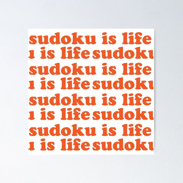 Item preview, Sudoku is Life | Burnt Orange Tiled Font 1 designed and sold by beanibooi.