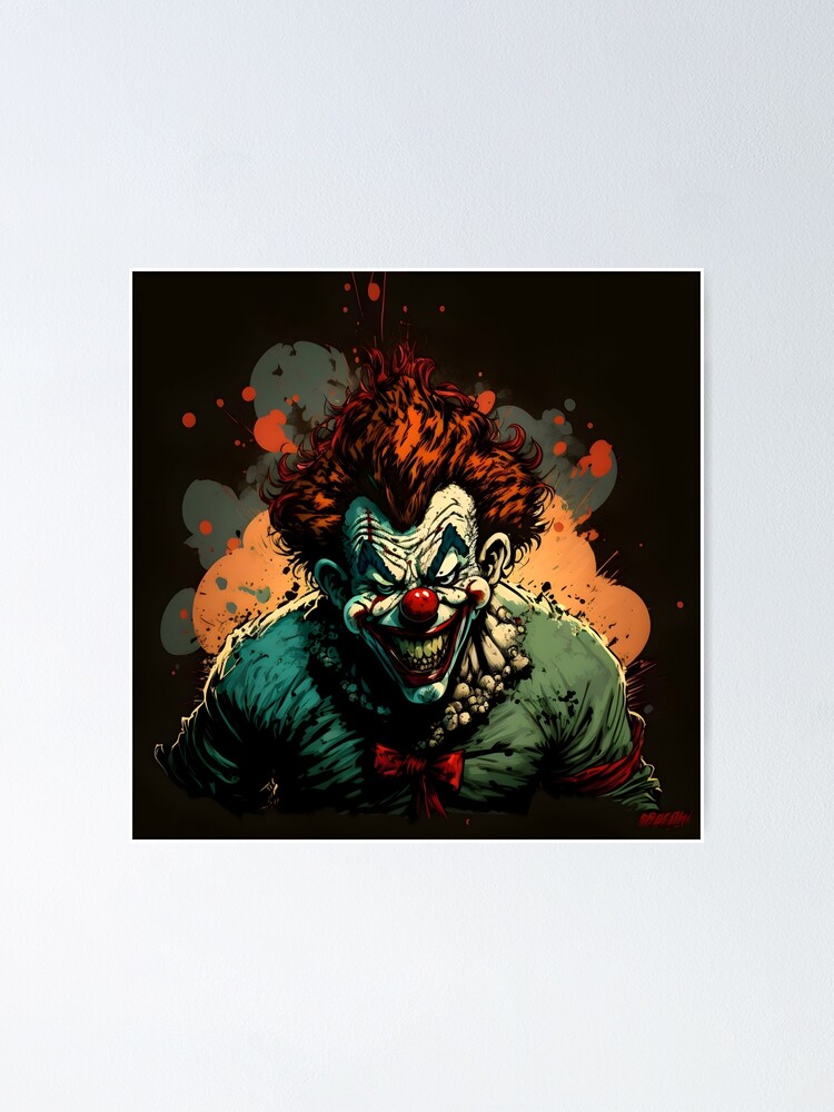 Scary Evil Killer Clown Clown Smile Smiling Clown Poster For Sale