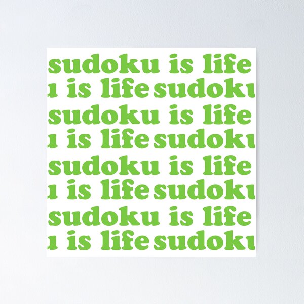 Item preview, Sudoku is Life | Green Tiled Font 1 designed and sold by beanibooi.