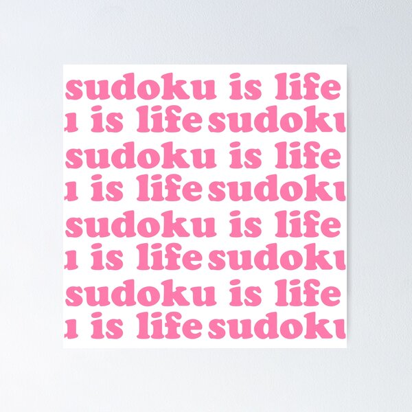 Item preview, Sudoku is Life | Pink Tiled Font 1 designed and sold by beanibooi.