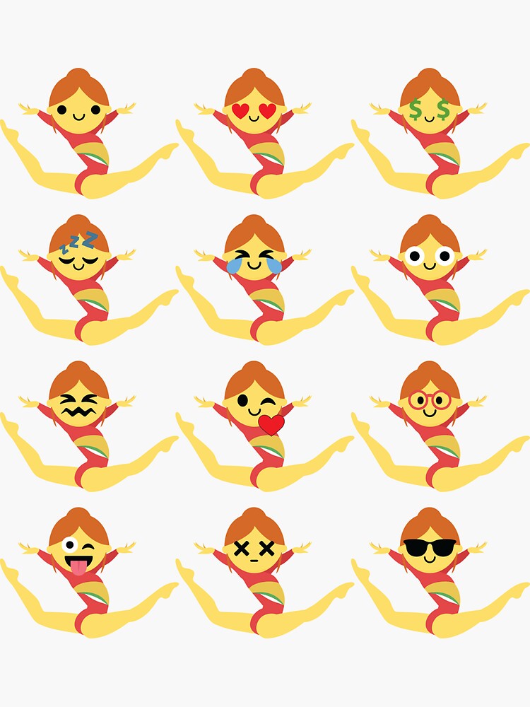 "Gymnastics Emoji " Sticker for Sale by HippoEmo Redbubble
