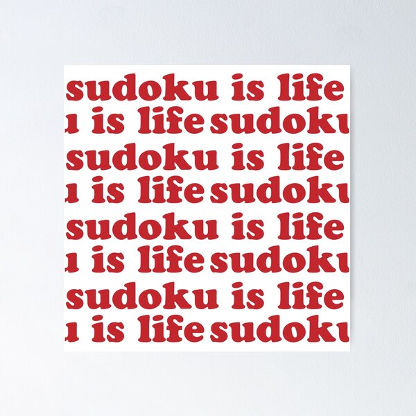 Item preview, Copy of Sudoku is Life | Red Tiled Font 1 designed and sold by beanibooi.