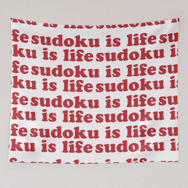 Item preview, Copy of Sudoku is Life | Red Tiled Font 1 designed and sold by beanibooi.