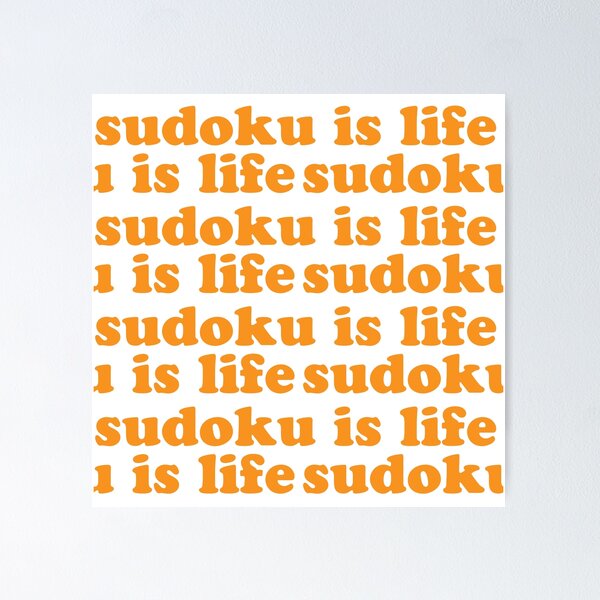 Item preview, Sudoku is Life | Orange Tiled Font 1 designed and sold by beanibooi.