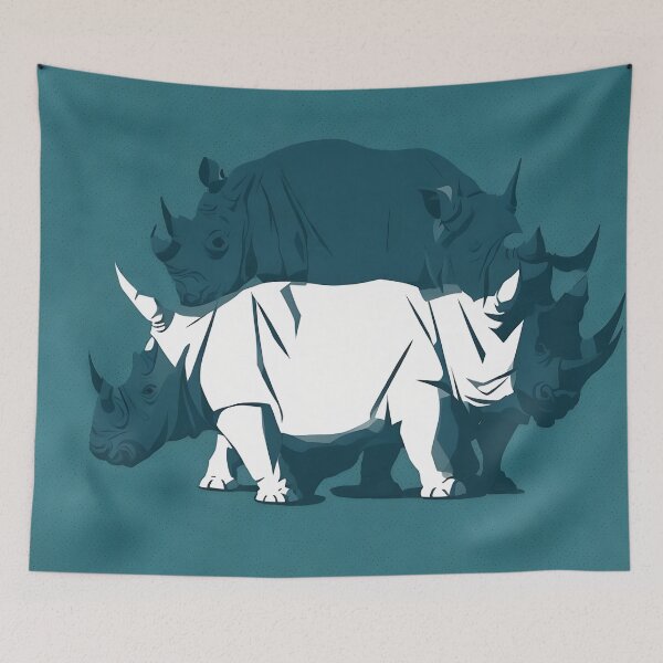 Item preview, Rhinoceros logo, geometric, vector, symmetrical, minimalism designed and sold by DrawItOnce.