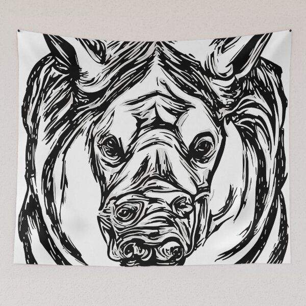Artikelvorschau, Rhinoceros logo, geometric, vector, symmetrical, minimalism entworfen und verkauft von DrawItOnce.