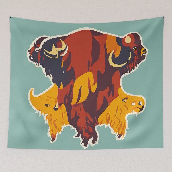 Item preview, Bison logo, geometric, vector, symmetrical, minimalism designed and sold by DrawItOnce.