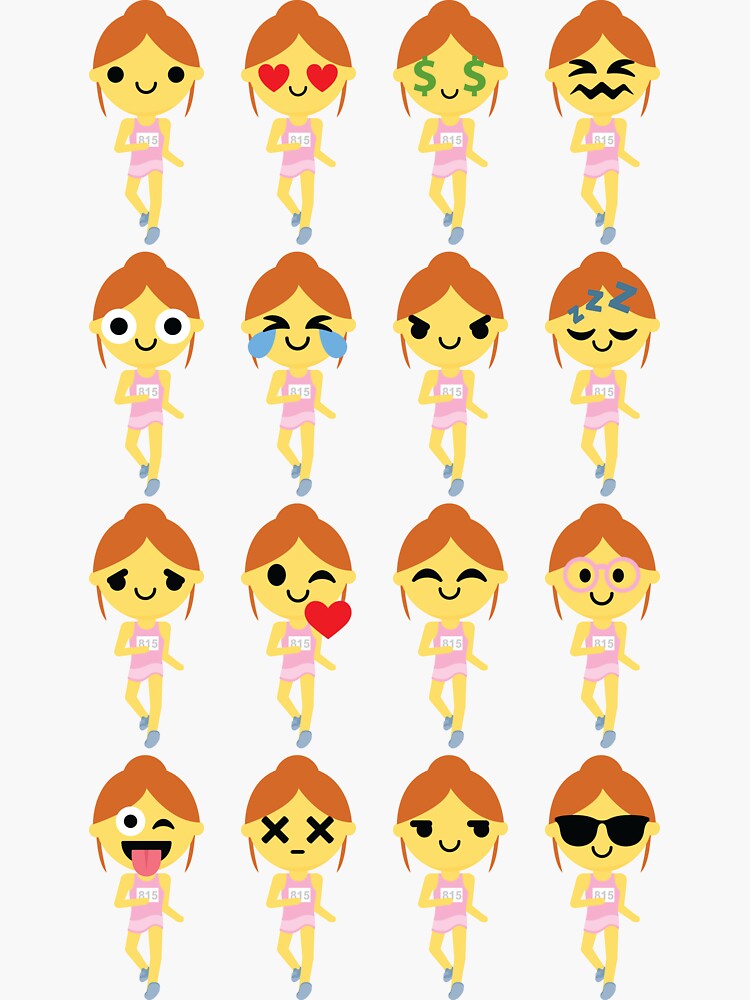 Runner Girl Emoji Sticker By Hippoemo Redbubble