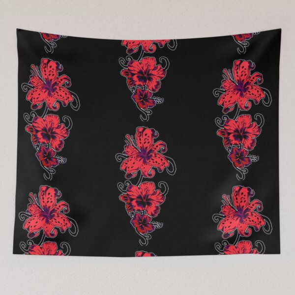 Item preview, Raspberry Red Flowers designed and sold by Dioscuri Digital.