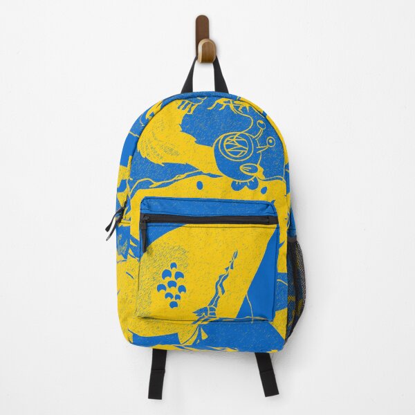 Item preview, Blue and yellow retro futuristic alien fishing camp designed and sold by Popalt.