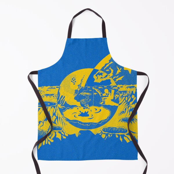 Item preview, Blue and yellow retro futuristic alien fishing camp designed and sold by Popalt.