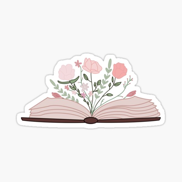 Floral Book Stickers for Sale