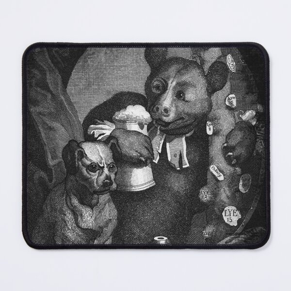 Aperçu de l'œuvre Caricature de chien ours et carlin par William Hogarth créée et vendue par AntiqueImages.