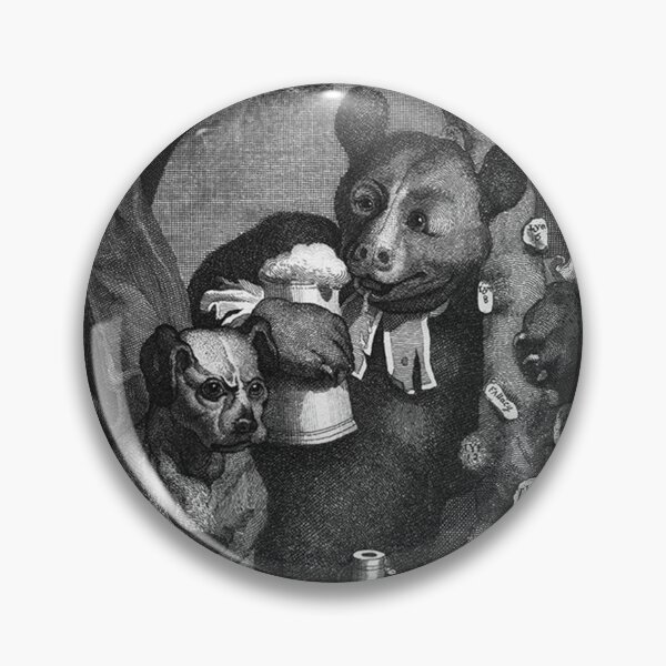 Artikelvorschau, Bär und Mops-Hundekarikatur von William Hogarth entworfen und verkauft von AntiqueImages.