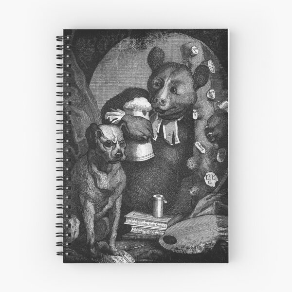 Item preview, Caricatura de oso y perro Pug de William Hogarth designed and sold by AntiqueImages.
