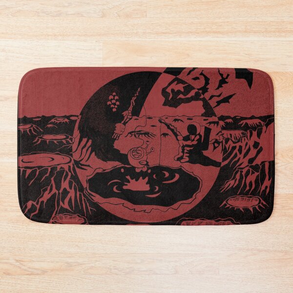 Item preview, Red and black and yellow retro futuristic alien space fishing camp designed and sold by Popalt.