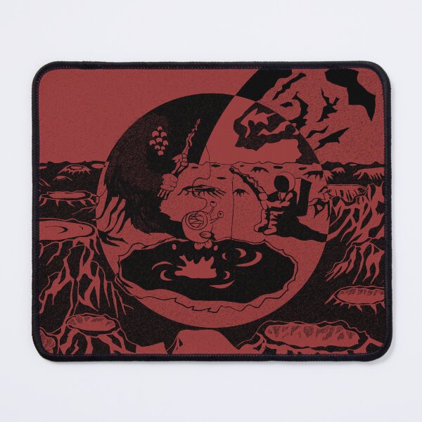 Item preview, Red and black and yellow retro futuristic alien space fishing camp designed and sold by Popalt.
