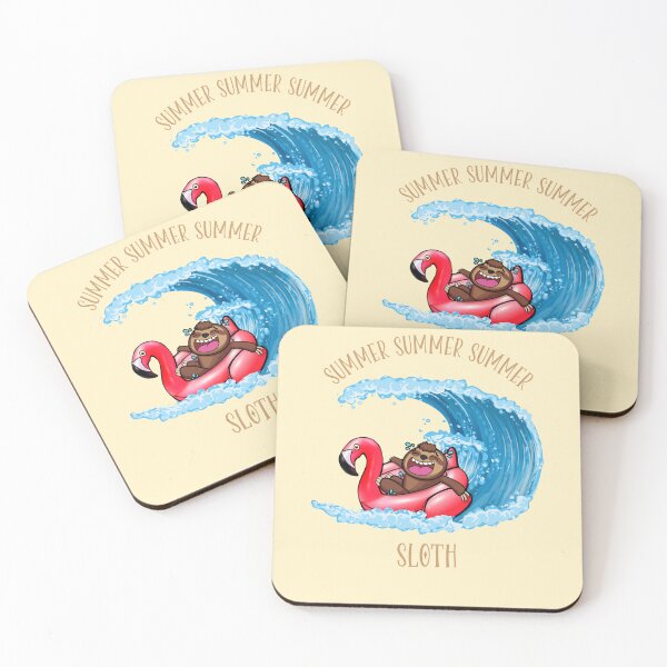 Item preview, Funny summer surfing a flamingo sloth designed and sold by TipTopTapo.