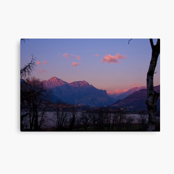 sunset on the alpes Canvas Print