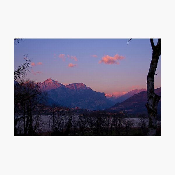 sunset on the alpes Photographic Print