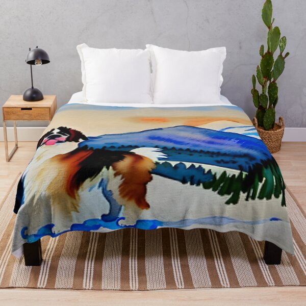 Item preview, Saint Bernard Atop a Snowy Valley designed and sold by DiscoGypsyFish.
