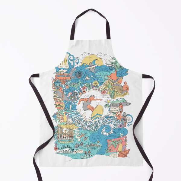 Item preview, Doodle art drawing of surfing history. Color drawing designed and sold by evk-art.