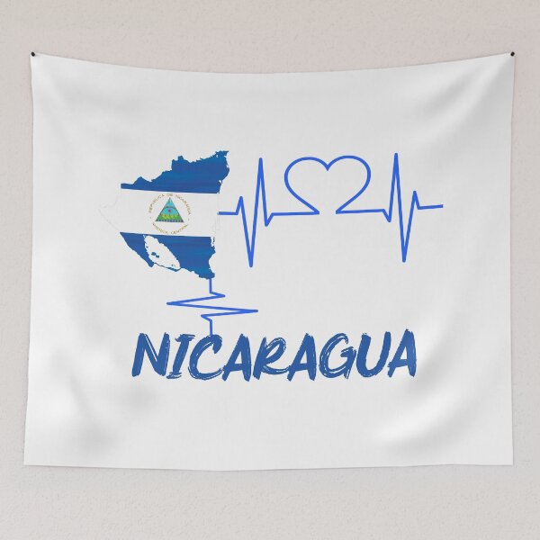 Item preview, Nicaragua Flag Map Heartbeat for Nicaraguan designed and sold by CuteHigh01.