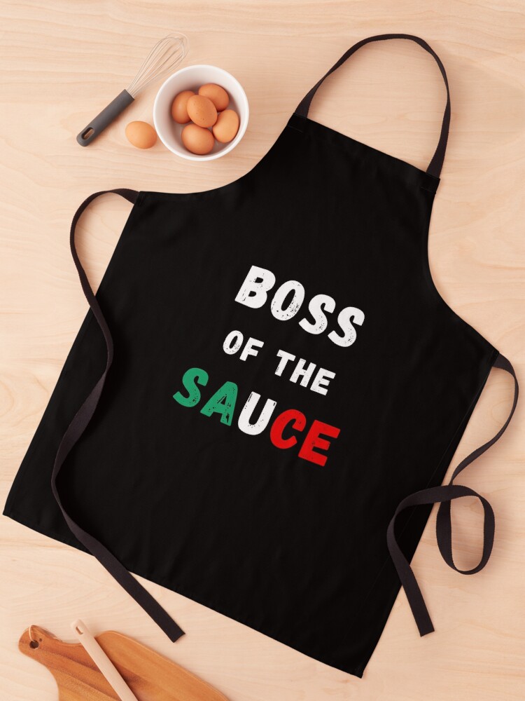 Thumbnail 1 of 6, Apron, Boss Of The Sauce - Funny Italian Kitchen designed and sold by sabertones.