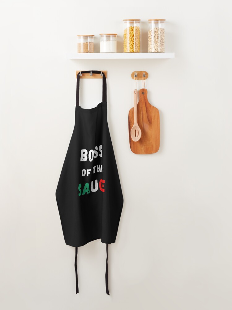 Thumbnail 4 of 6, Apron, Boss Of The Sauce - Funny Italian Kitchen designed and sold by sabertones.