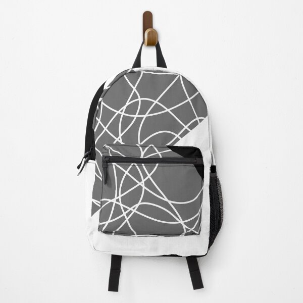 Item preview, Gray Black and White Scribbled Lines Abstract Mosaic Pattern On Solid Color designed and sold by All-Black-White.