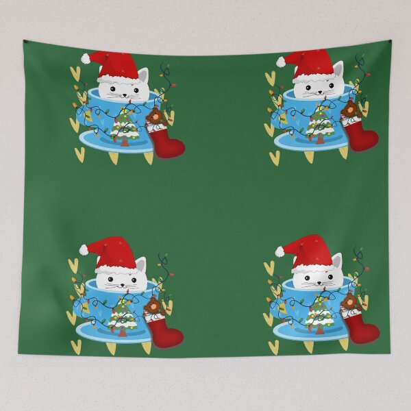 Item preview, Meowy Catmas Cat Christmas Tree Xmas Girls Boys Funny Santa designed and sold by DiensDesign.