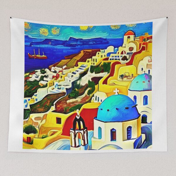 Item preview, Santorini - Van Gogh Style  designed and sold by Crestern.