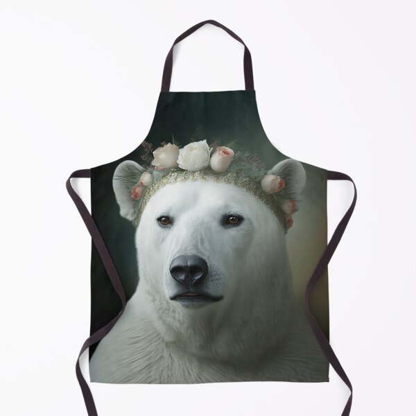 Item preview, Portrait of ice bear with summer flowers designed and sold by FlatLandPrints.
