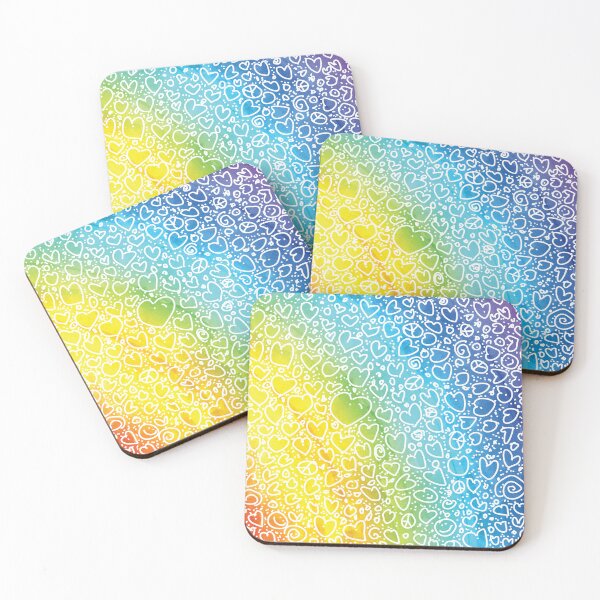 Item preview, Rainbow Hearts Hand Drawn Fun designed and sold by drumweaver.
