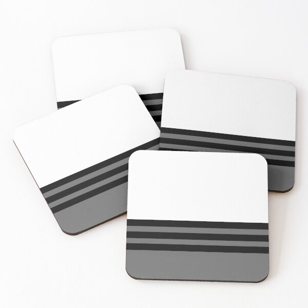 Item preview, Gray Black and White Straight Horizontal Stripe Pattern on Solid Color designed and sold by All-Black-White.