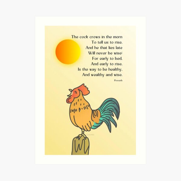 "Nursery Rhymes Early to bed, early to rise" Art Print for Sale by