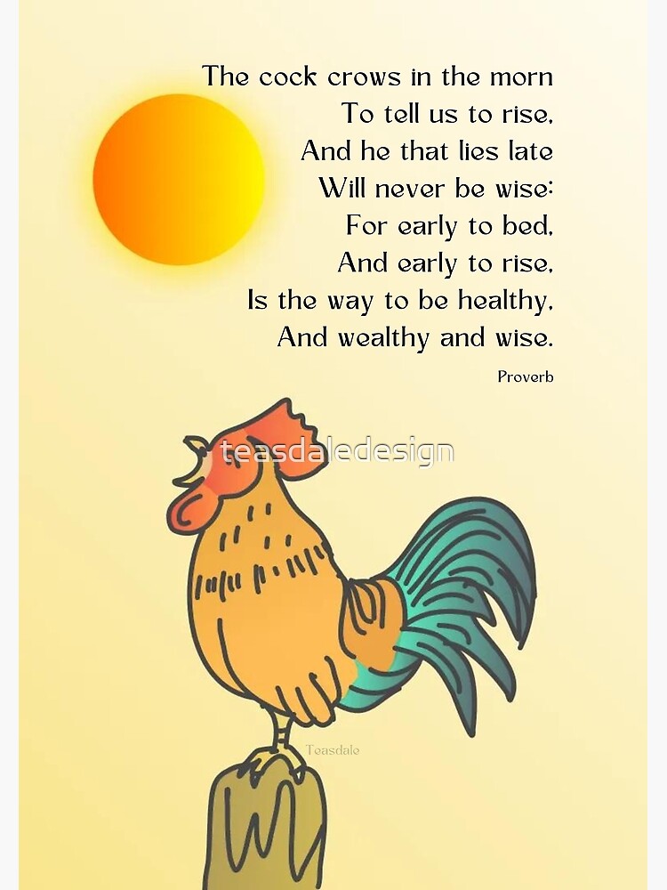 "Nursery Rhymes Early to bed, early to rise" Poster for Sale by